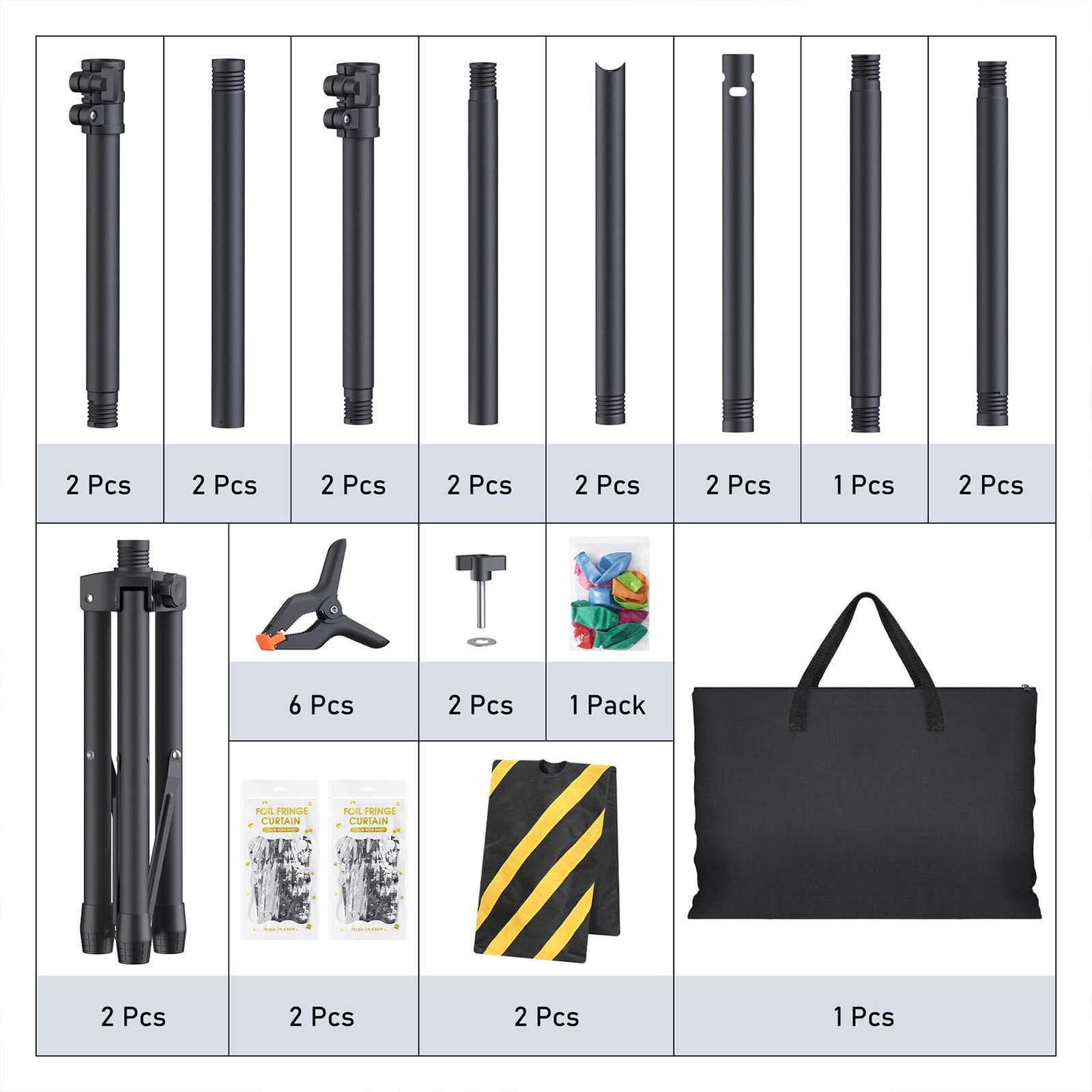 Backdrop Stand Kit – 6 Widths, 10×7.5ft Adjustable Background Stand for Parti…