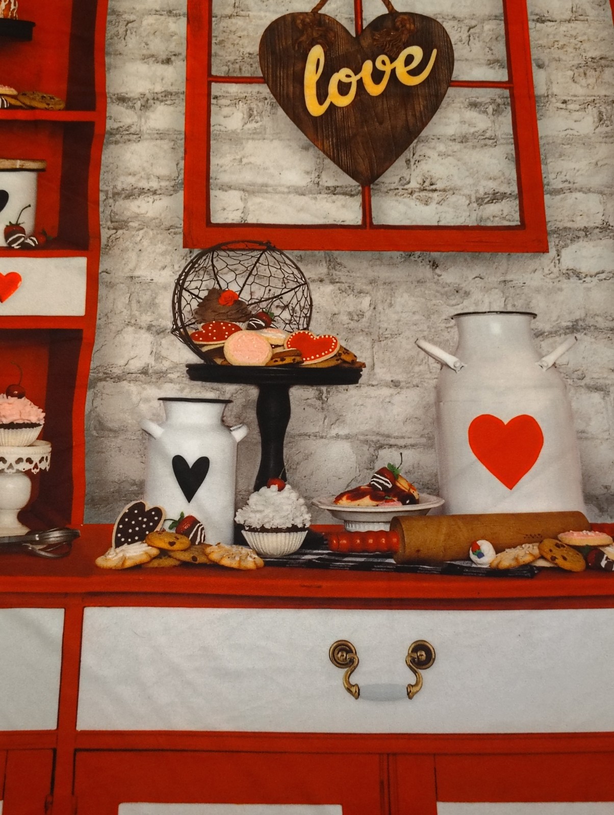 Kate Valentine’s Baking Photography/ Live/ Holiday Backdrop Microfiber 69″X96″