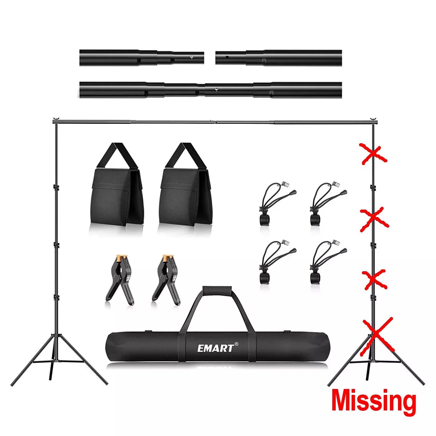 EMART EM-BS2630N 8.5x 10Ft Adjustable Background Stand for Photography Backdrops