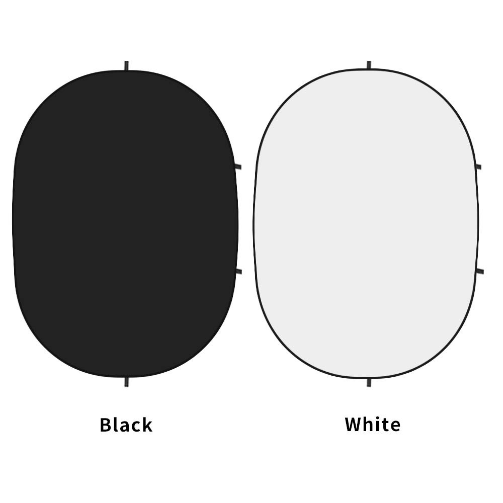 FOTOCREAT-5×6.5ft(1.5x2m) Black/White Double-Sided Pop-Up Collapsible Backdro…