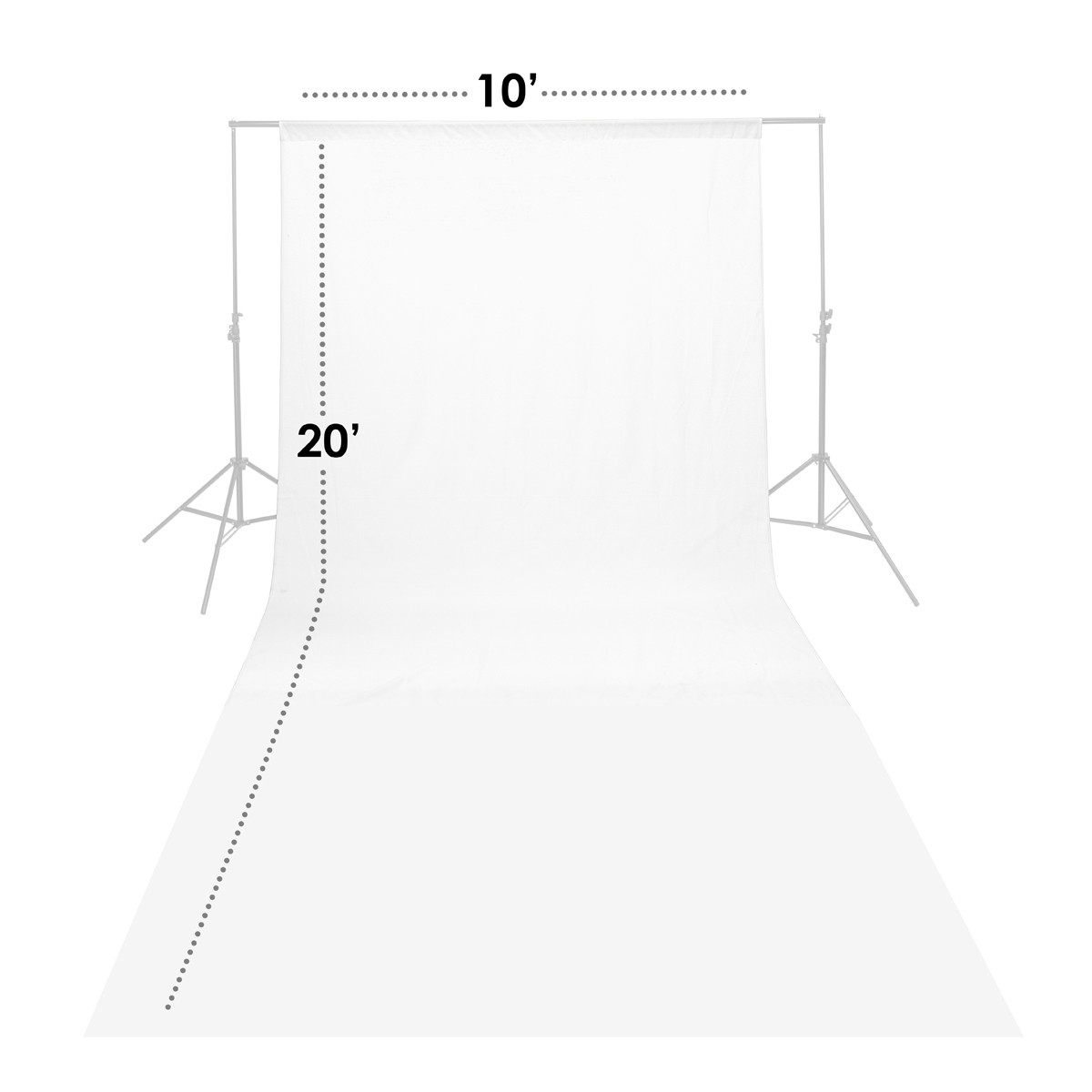 Glow Muslin Backdrop – 10×20′ (White)