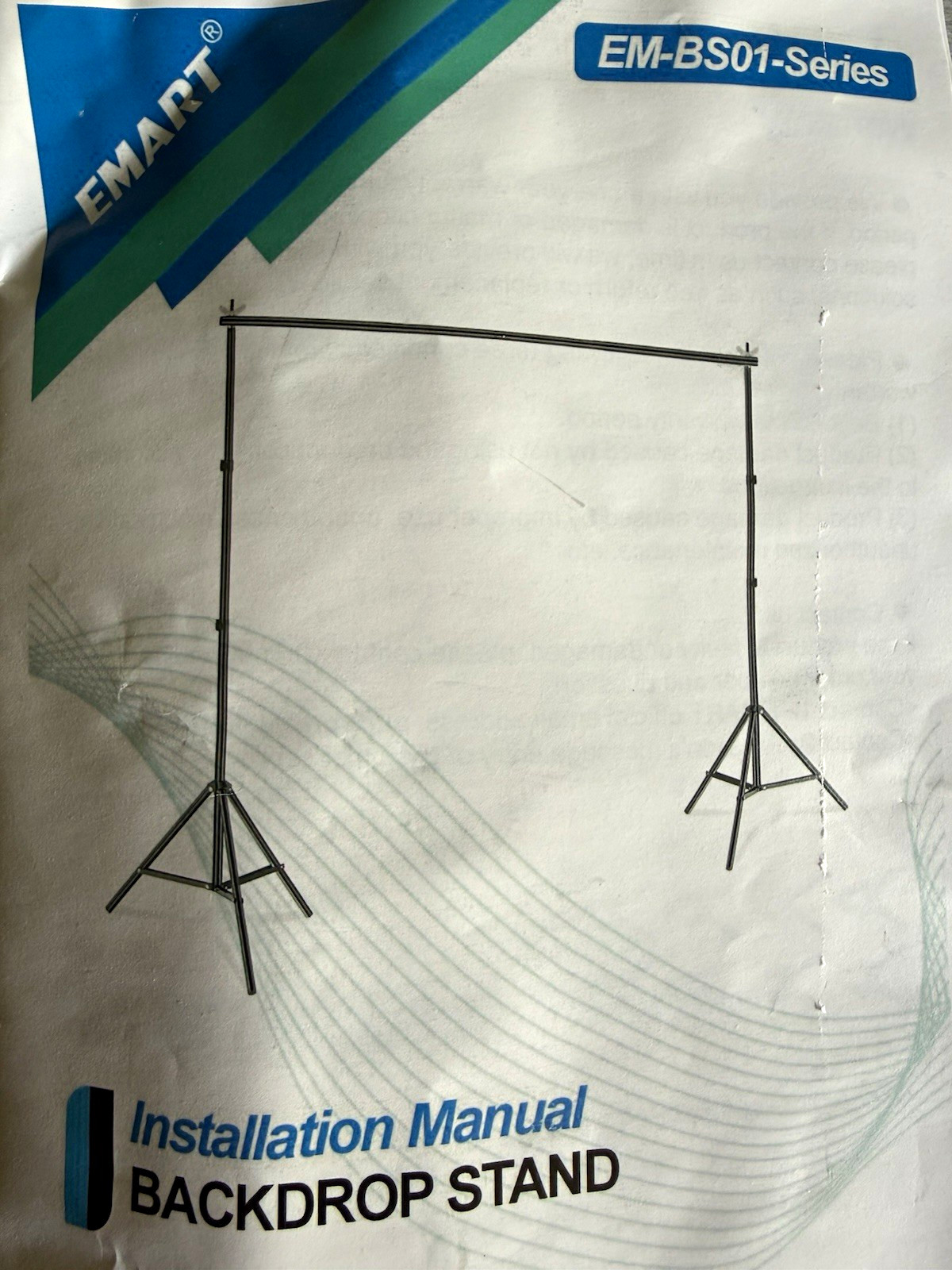 EMART EM-BS01-Series 8×10 ft Telescopic Metal Backdrop Support Stand Black