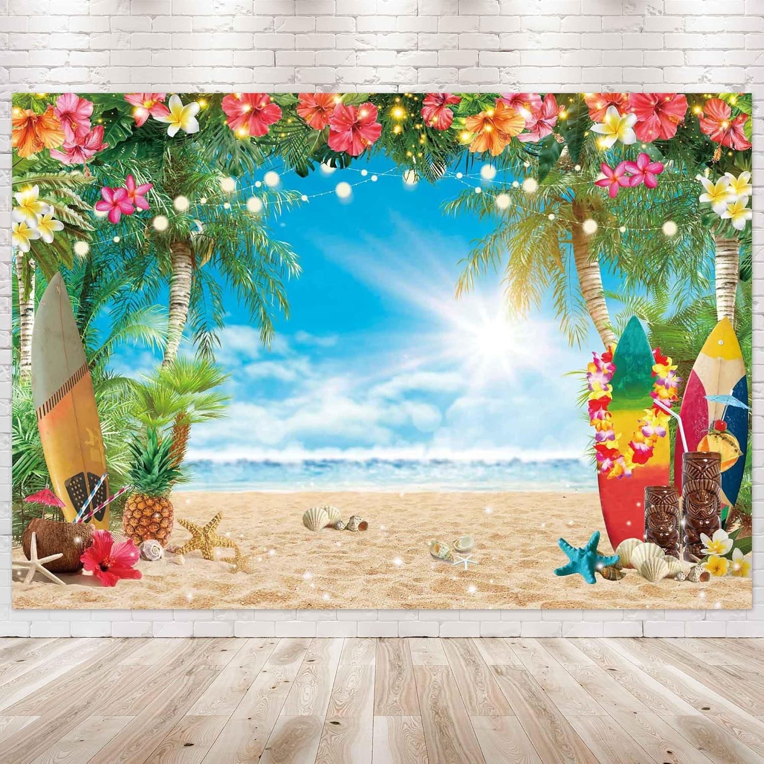 Durable 7x5FT Tropical Photography Background for Memorable Summer Events