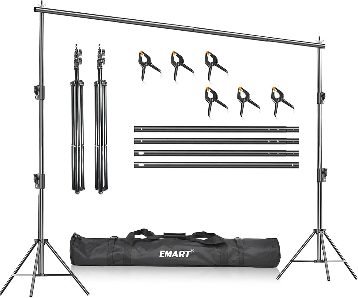 Adjustable 8.5x10ft Heavy Duty Backdrop Stand with Carry Bag for Photography
