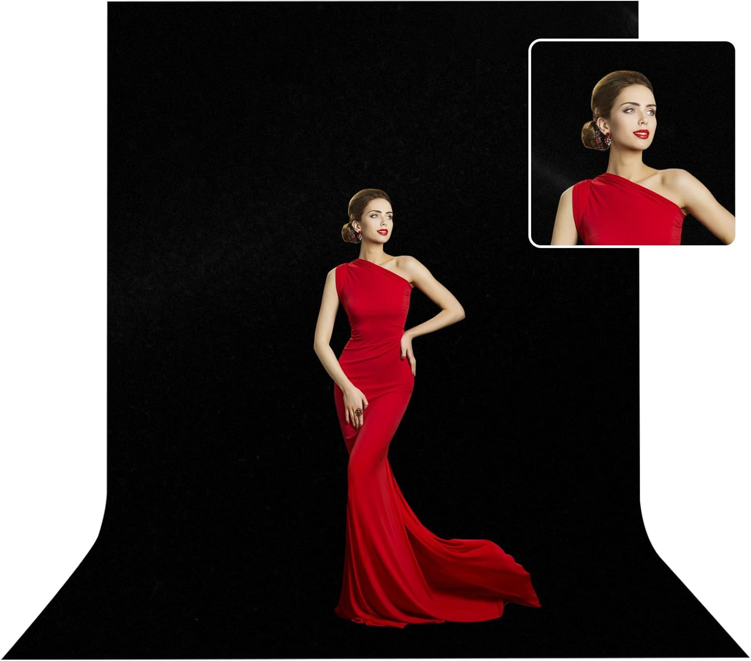 5X10FT Black Velvet Backdrop Screen, Pure Black Background Screen