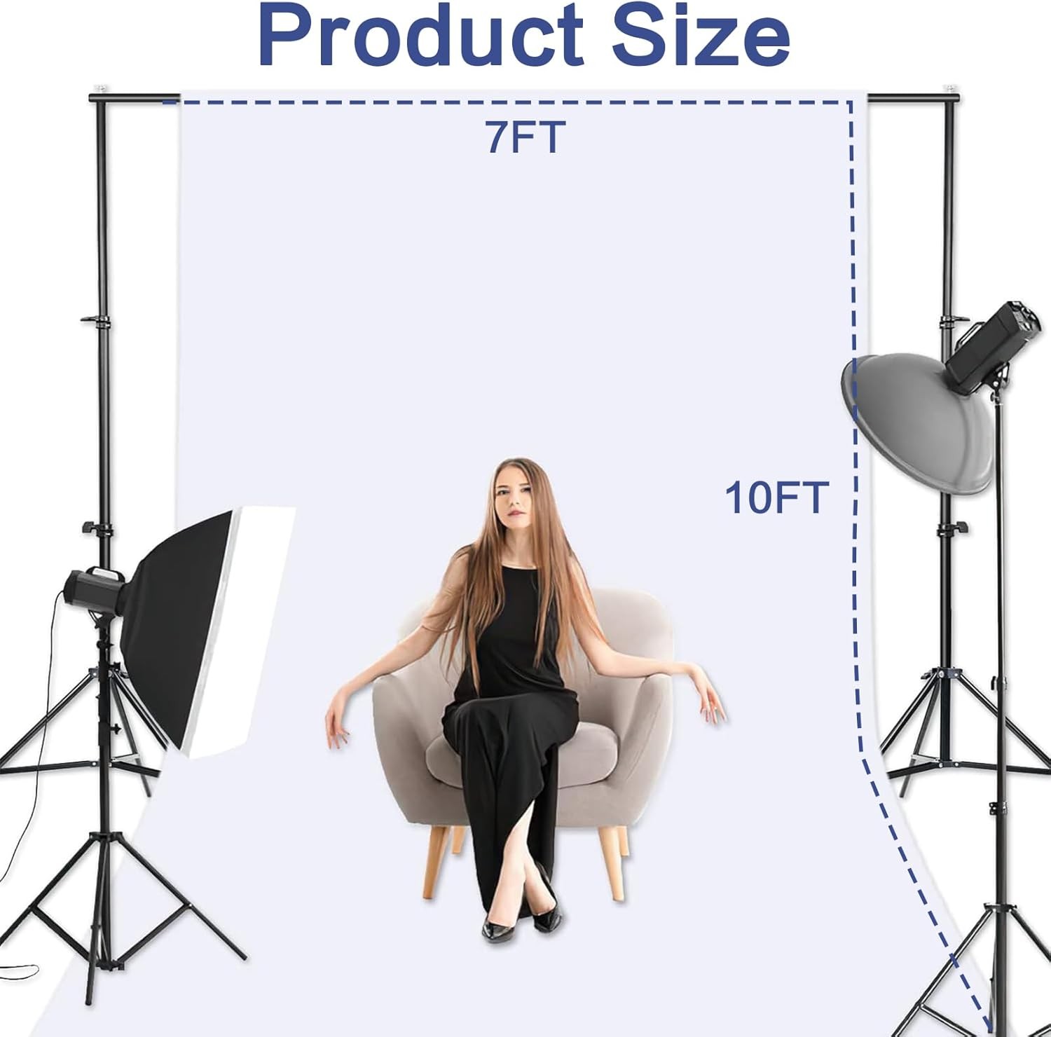 GFCC 7x10FT White Backdrop Background – for Photography Photo 7ftx10ft,
