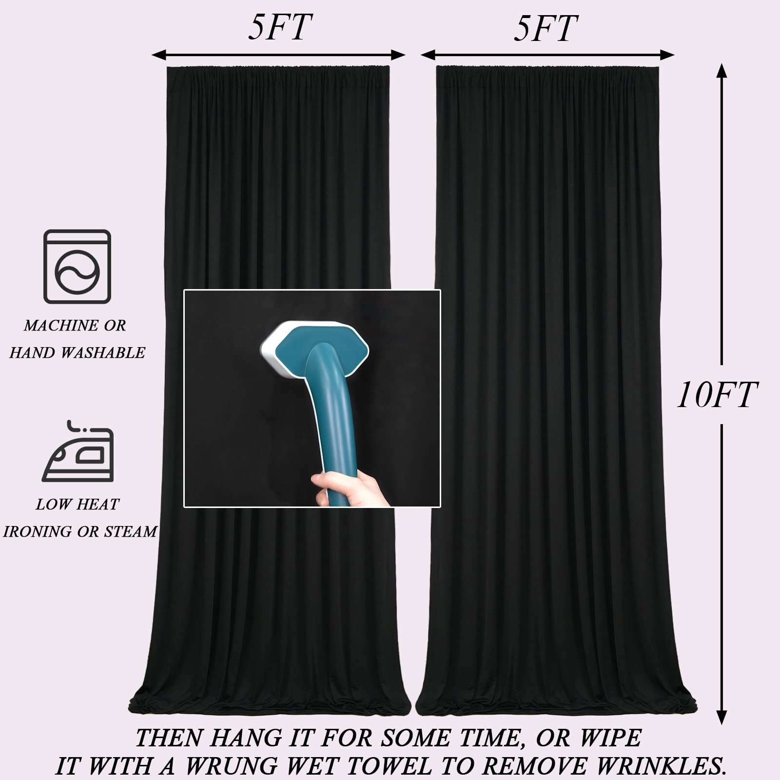 10x10Ft White Backdrop Curtain for Wedding Baby Shower Party Photo Background