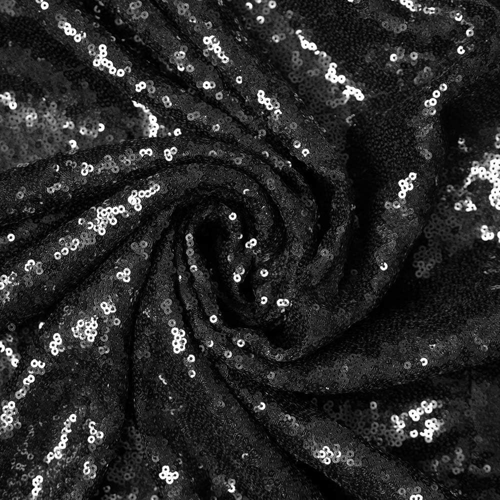 JYFLZQ Black Sequin Backdrop Curtains 2ft x 8ft 4 2 ft x 8 ft-4pcs,