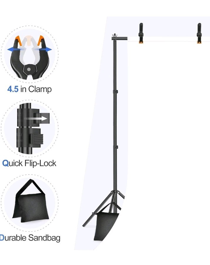 New Emart Backdrop Stand 10x7ft(WxH) Photo Studio Adjustable Background Stand
