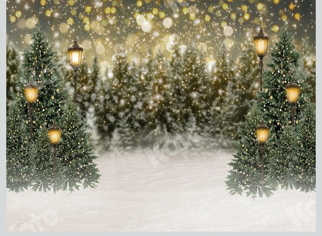 Kate Backdrop 7Ft X 5FT Christmas Tree Snow Photography/Portrait