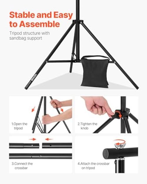 Backdrop Stand, 8.5 x 10 ft Adjustable Photo Backdrop Stand Kit, 8.5 x 10 Ft