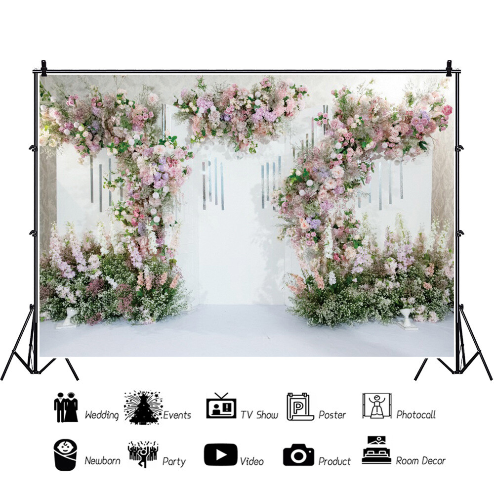 Flower Wall Floral Photography Background Photo Backdrop for Wedding Party Decor