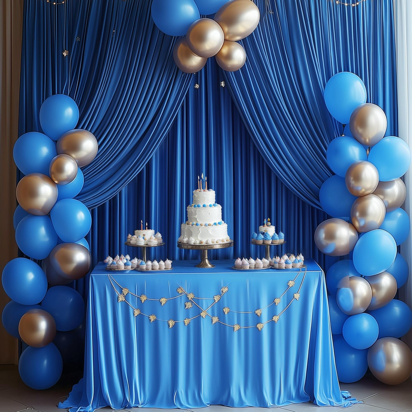 8 Panels 5x12ft Royal Blue Backdrop 5ft(W)x12ft(H)_8 Panels,