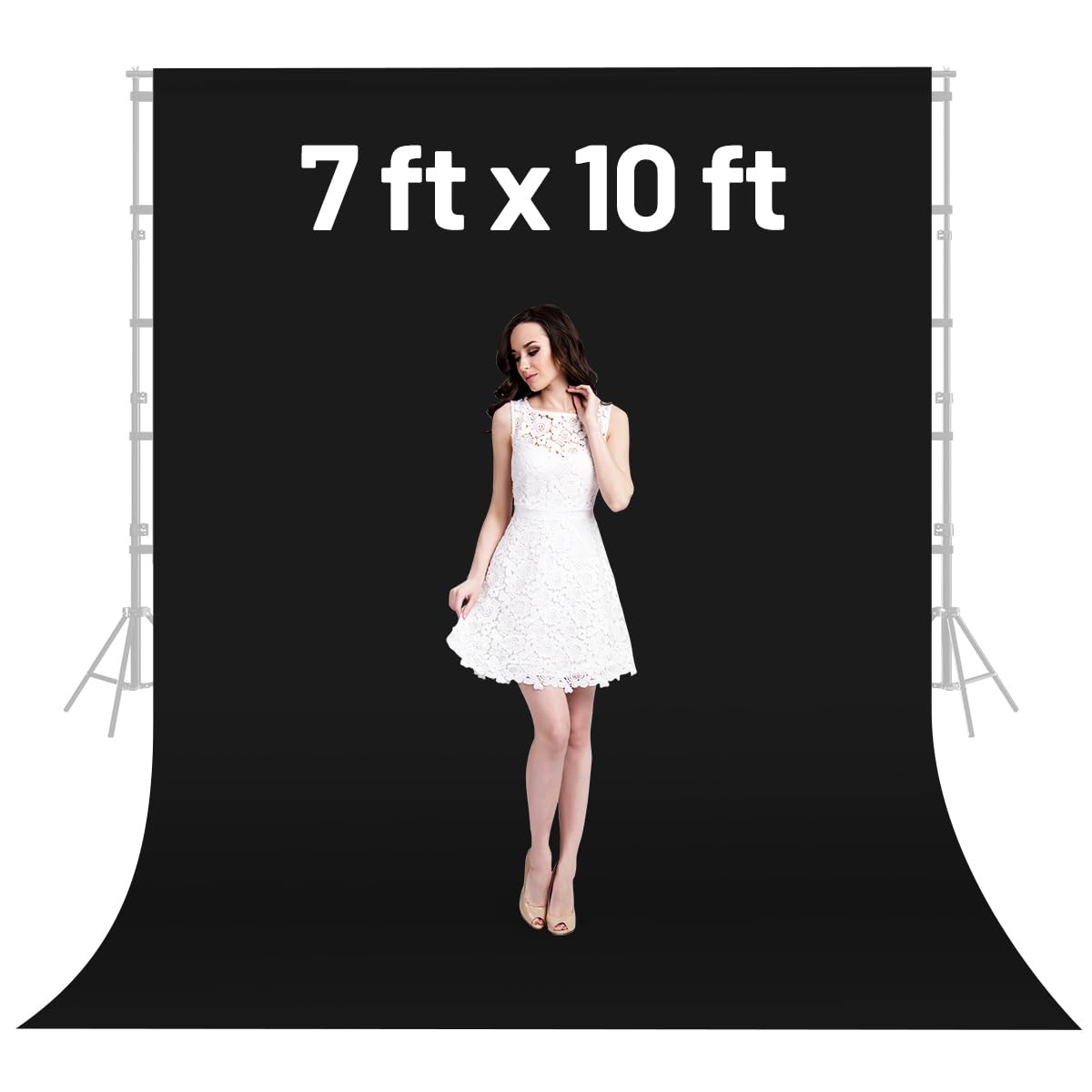 Black Backdrop for Photoshoot 7 X 10 FT, Large Photography Photo Backdrop Bac…