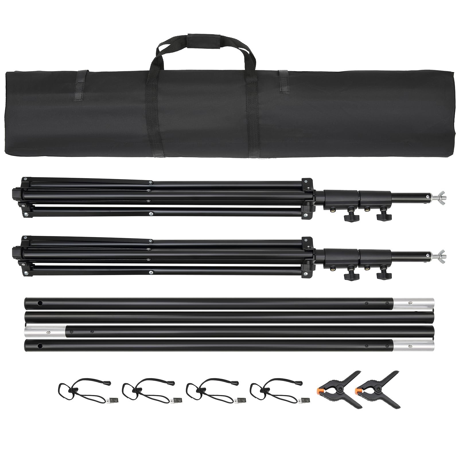 Heavy Duty Adjustable Backdrop Stand 11.5×9.6ft with Clamps & Carry Bag – Photog