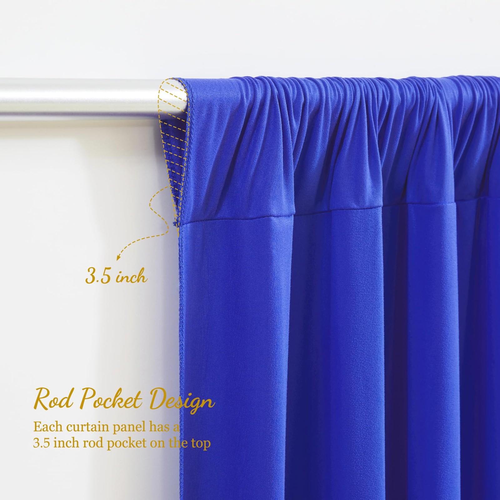 8x10FT Royal Blue Backdrop Curtains for Wedding Parties, Wrinkle Free Polyest…