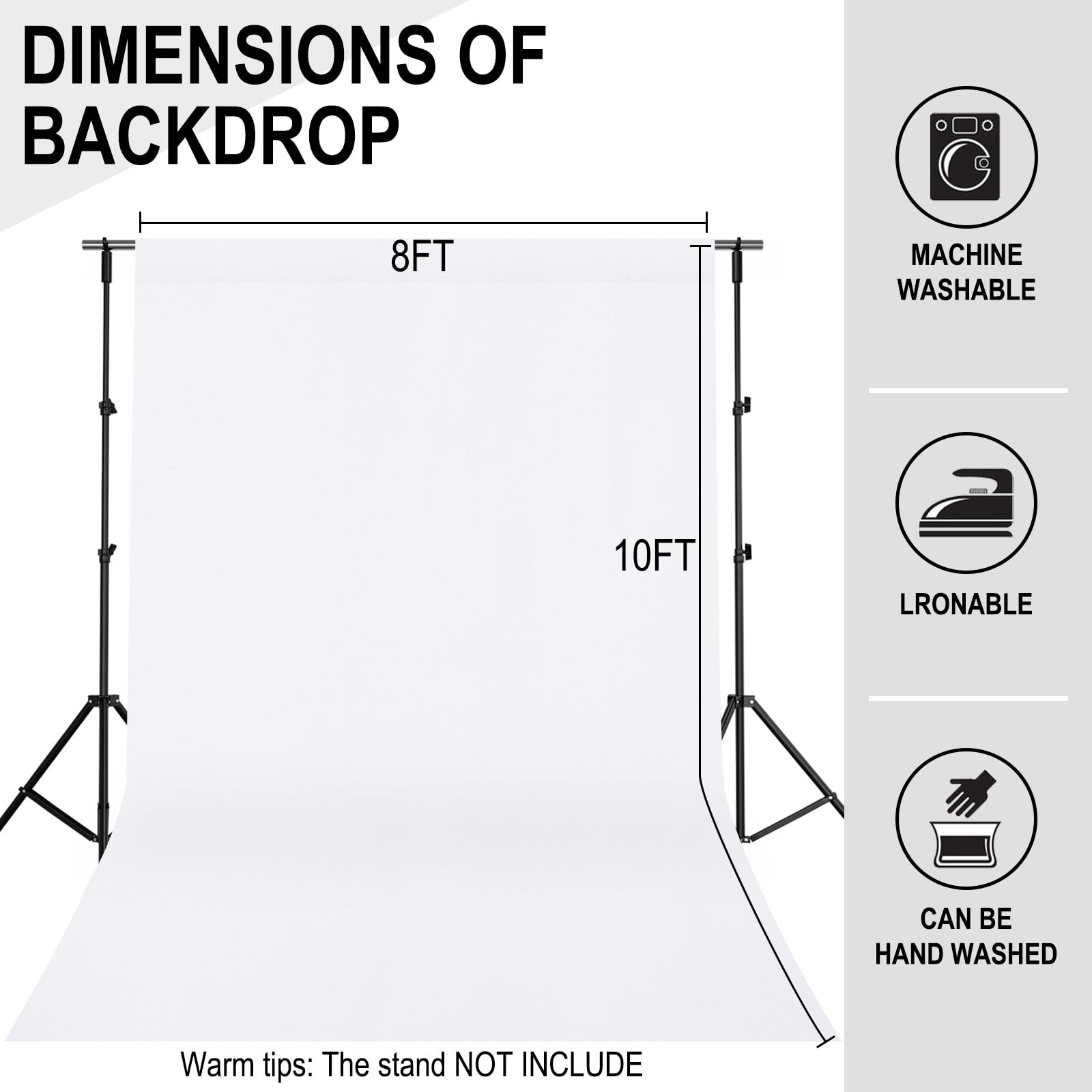 GFCC 8FTX10FT White Backdrop Background for Photography Photo 8ftx10ft,