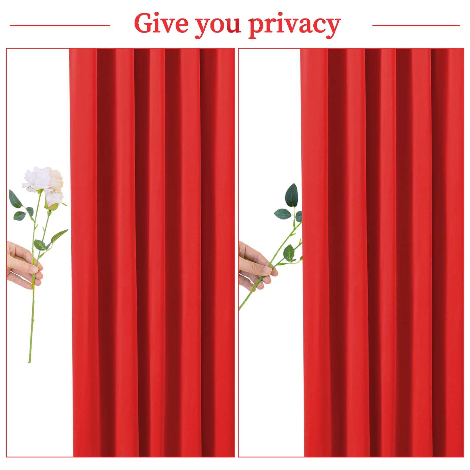10x10FT Red Backdrop Curtain 2 Panels 5x10FT Wrinkle Free Photo Party Decor