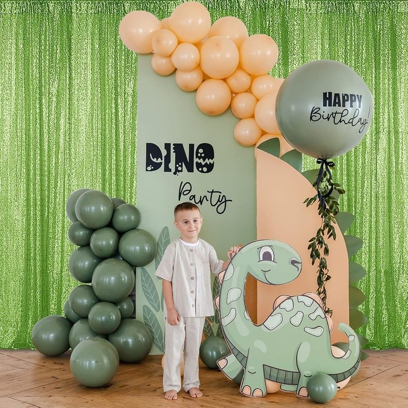 Backdrop Curtain Shiny Green Photo Booth Party Decoration Livingroom Home New