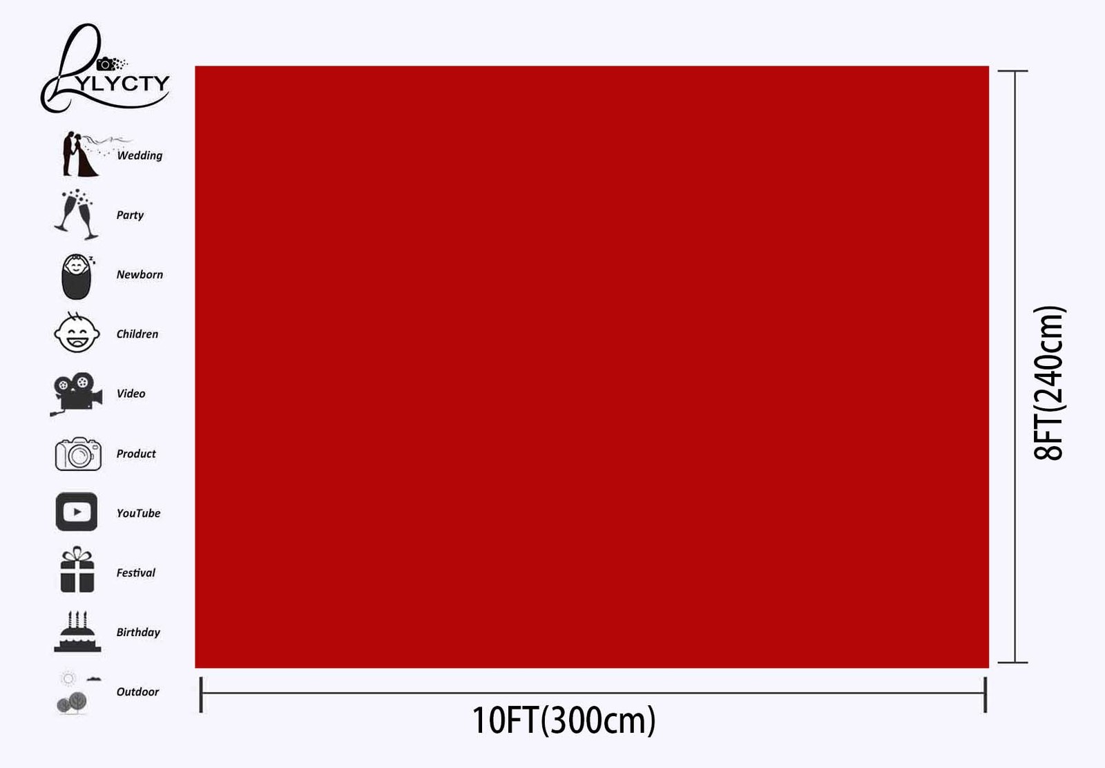10x8ft Red Non-Woven Fabric Backdrop Photography Background Lilac Solid Color…