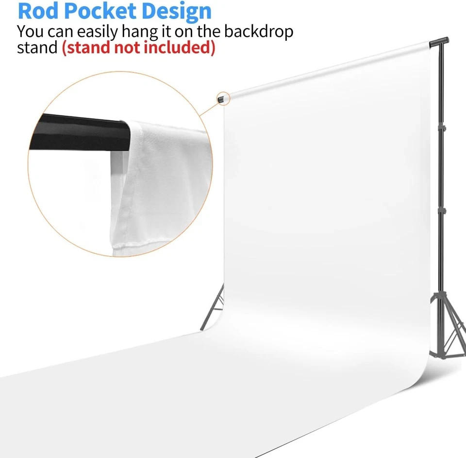 White Photo Backdrop 10×20 ft Seamless Background for Photography