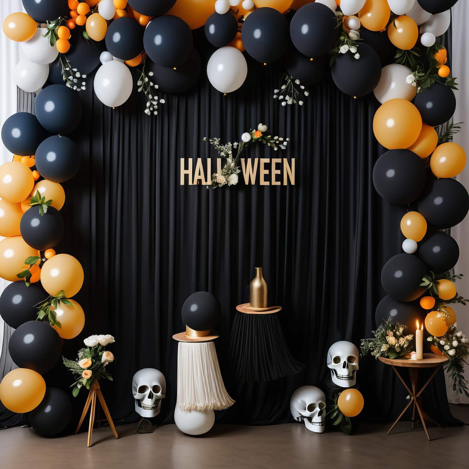 Black Polyester Backdrop Curtains 10x8FT Rod Pocket Party Photography 2 Panels