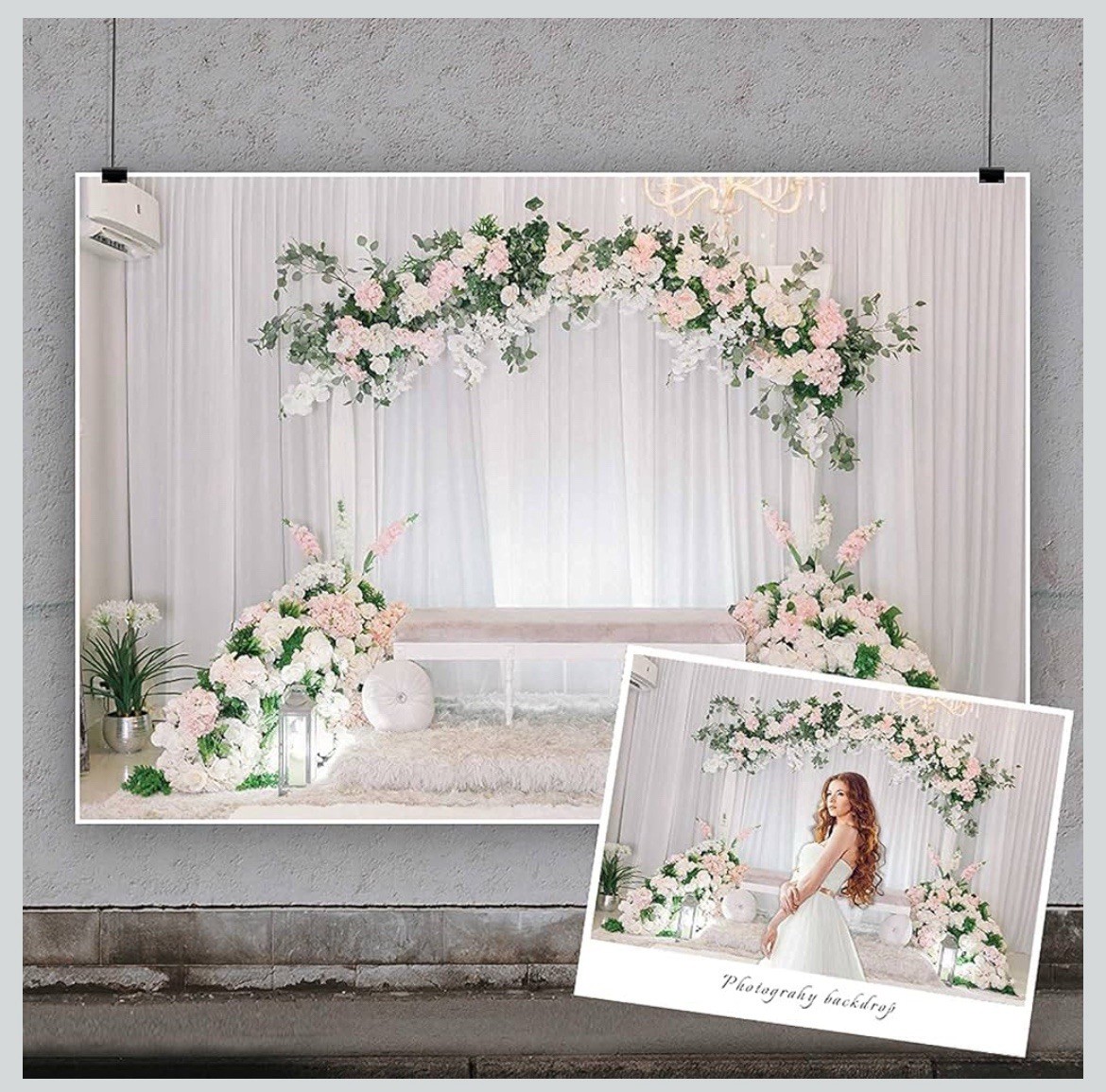NEW Indoor Wedding Engagement Bridal Floral Arch BackDrop Photo Prop 20ft X 10ft