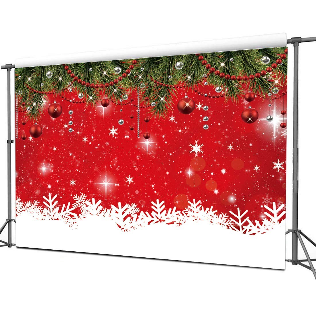 7x5ft Snowflake Christmas Backdrop for Winter New Year Eve Photography Family…
