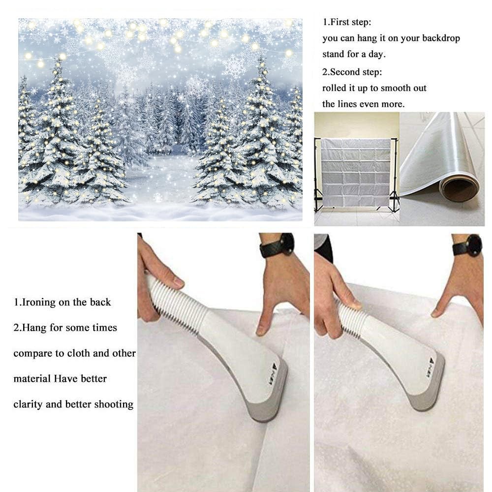 Winter Forest Photography Backdrop Glitter Snowy Pine Tree Scene Background C…