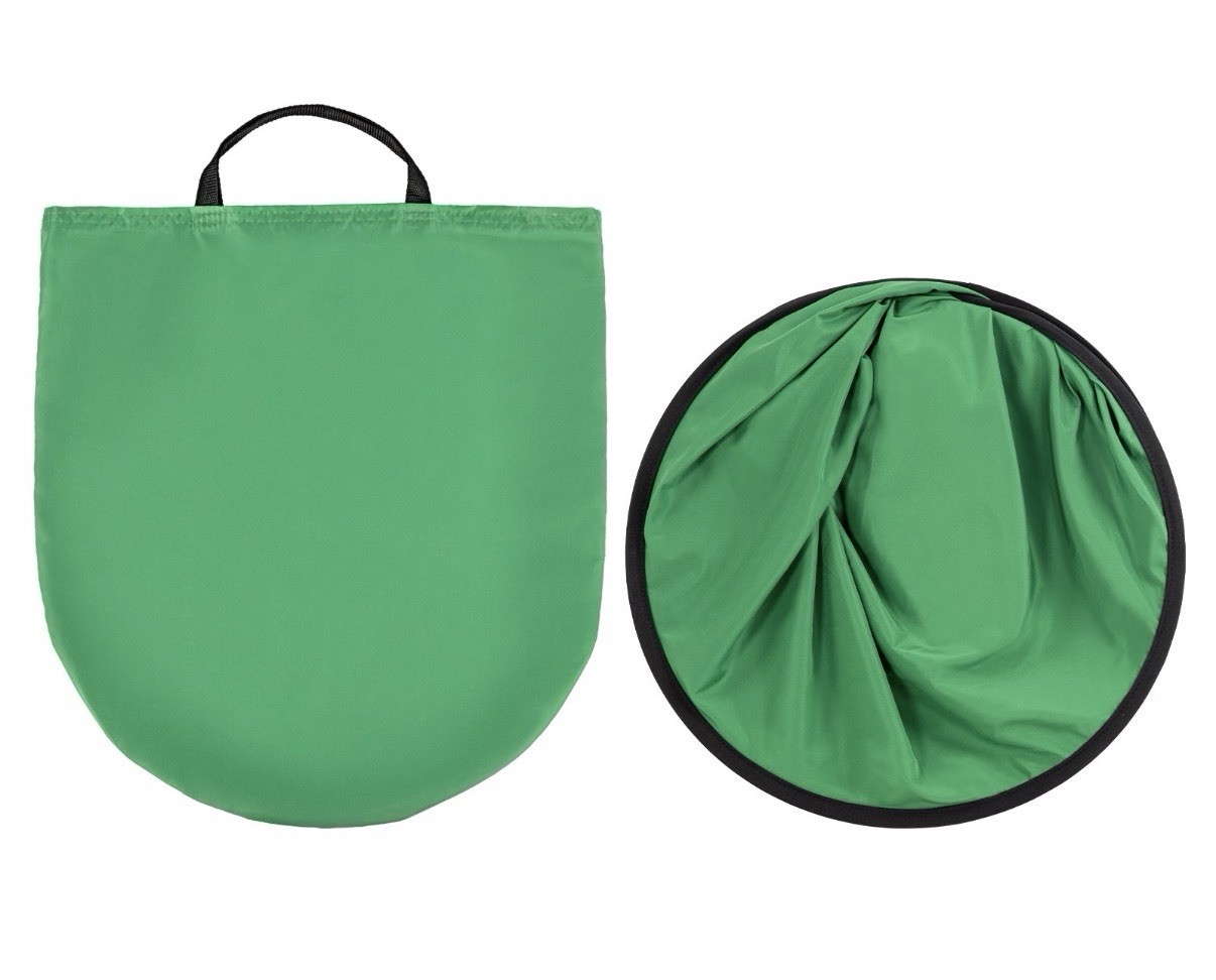 Green Screen Collapsible Polyester Backdrop, 59in/150 cm, Opaque