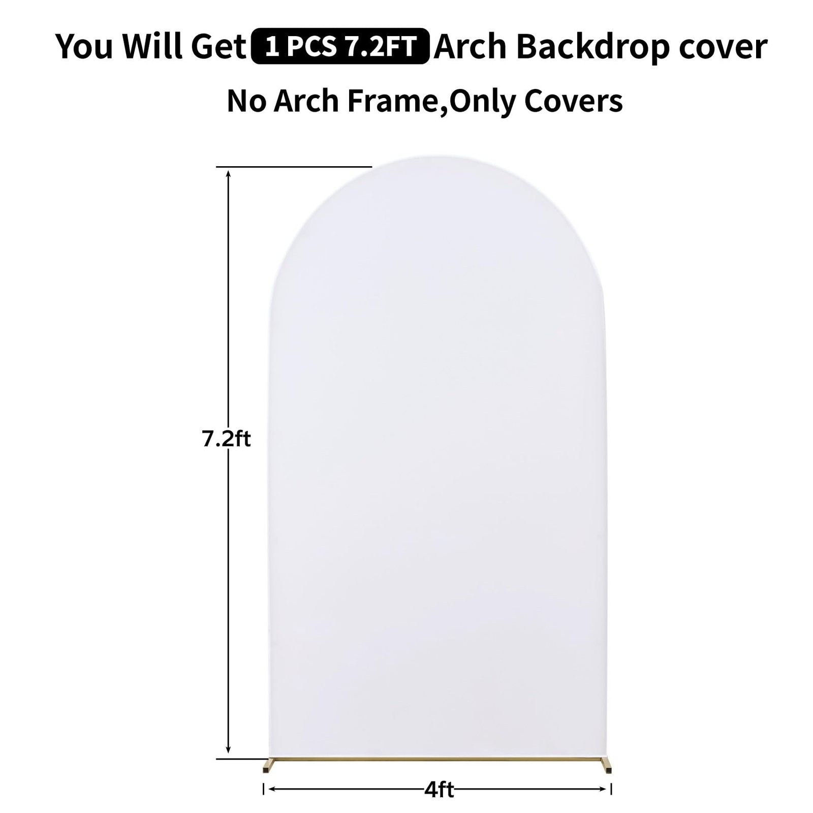 7.2FT White Arch Backdrop Cover Spandex Stretch Wedding Party Cover