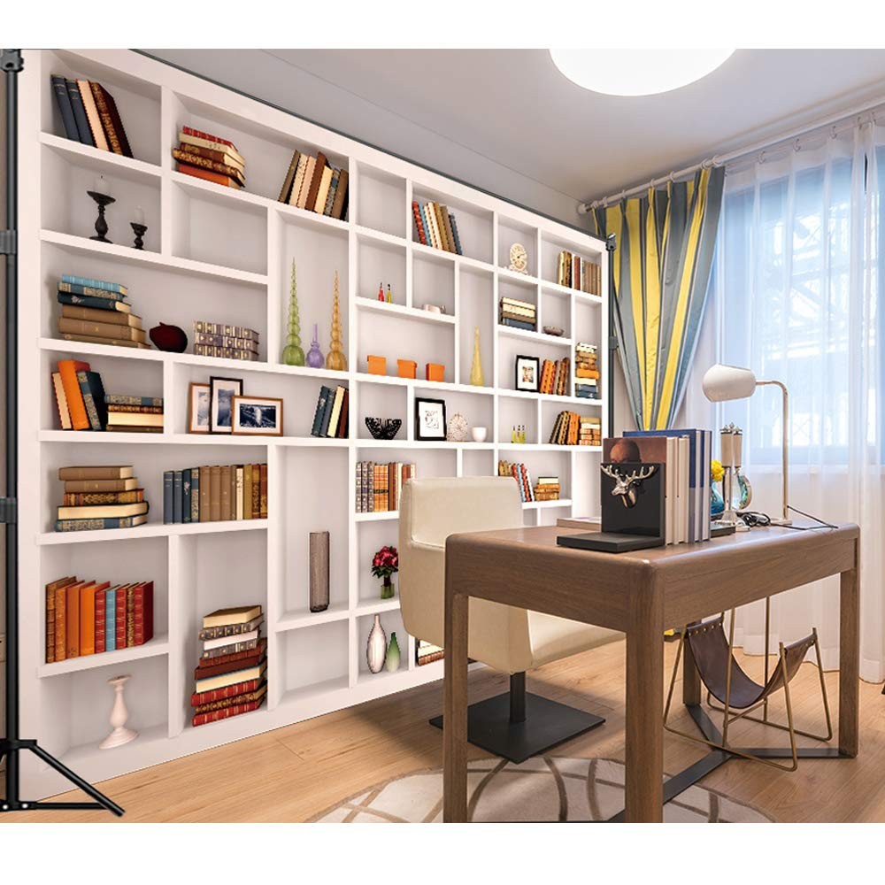 Maijoeyy 7x5ft White Bookshelf Backdrop Bookcase Backdrop for Office & Home O…