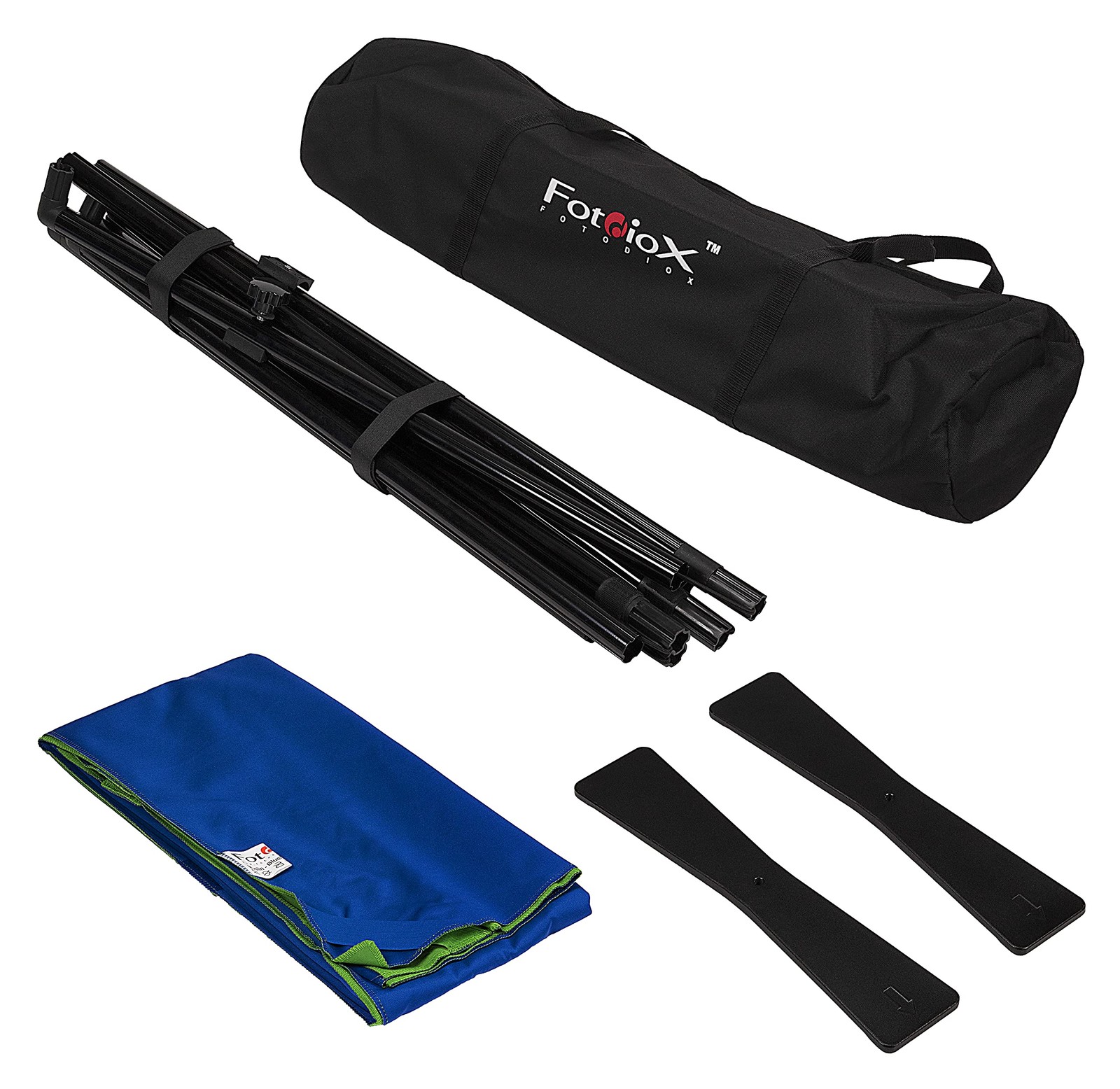 Complete Portable Background Kit w/Bag – 7.4 x 7.4ft (2.3 x 7x7in, Blue Green
