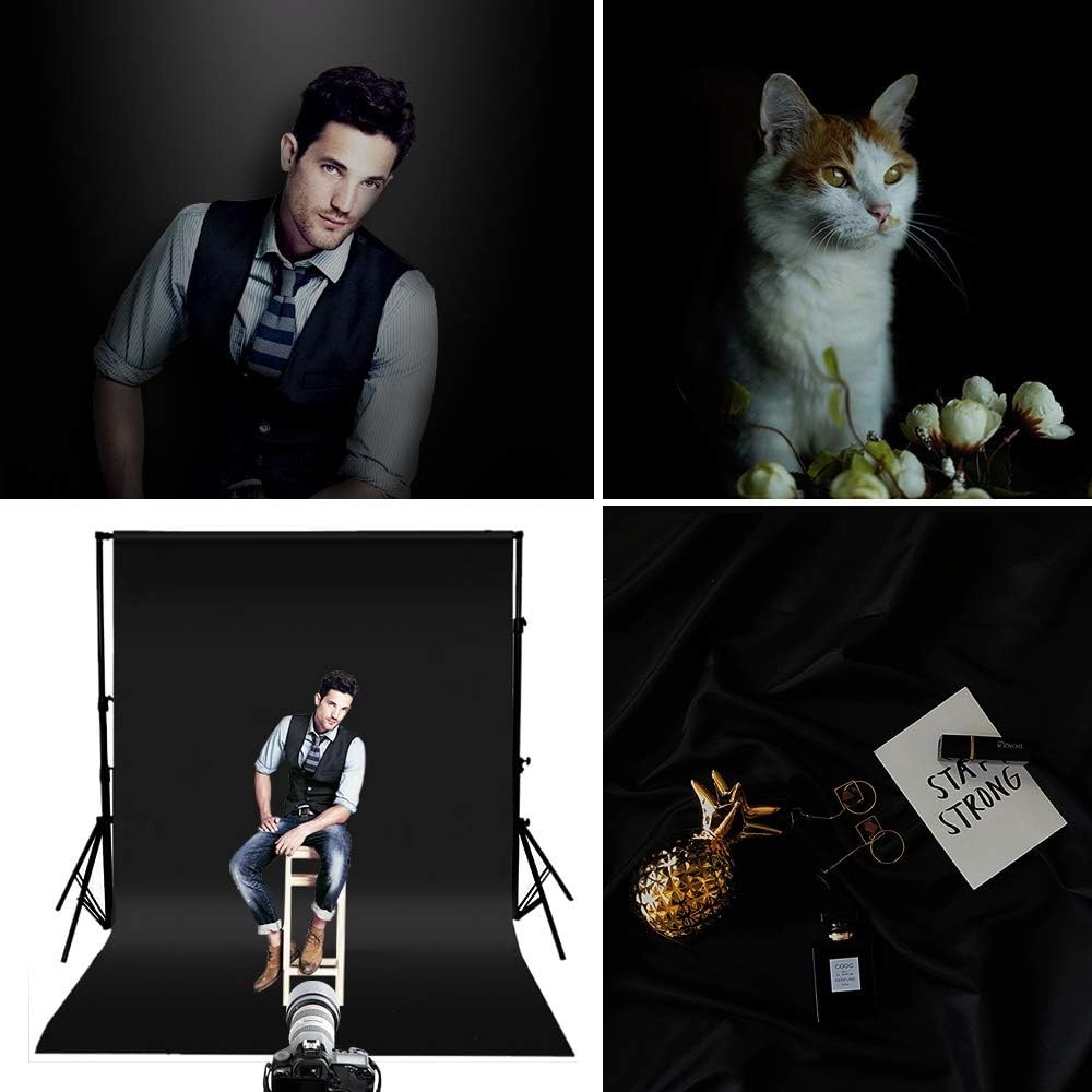 10×12 FT Black Backdrop Background Seamless White Photography Screen Studio