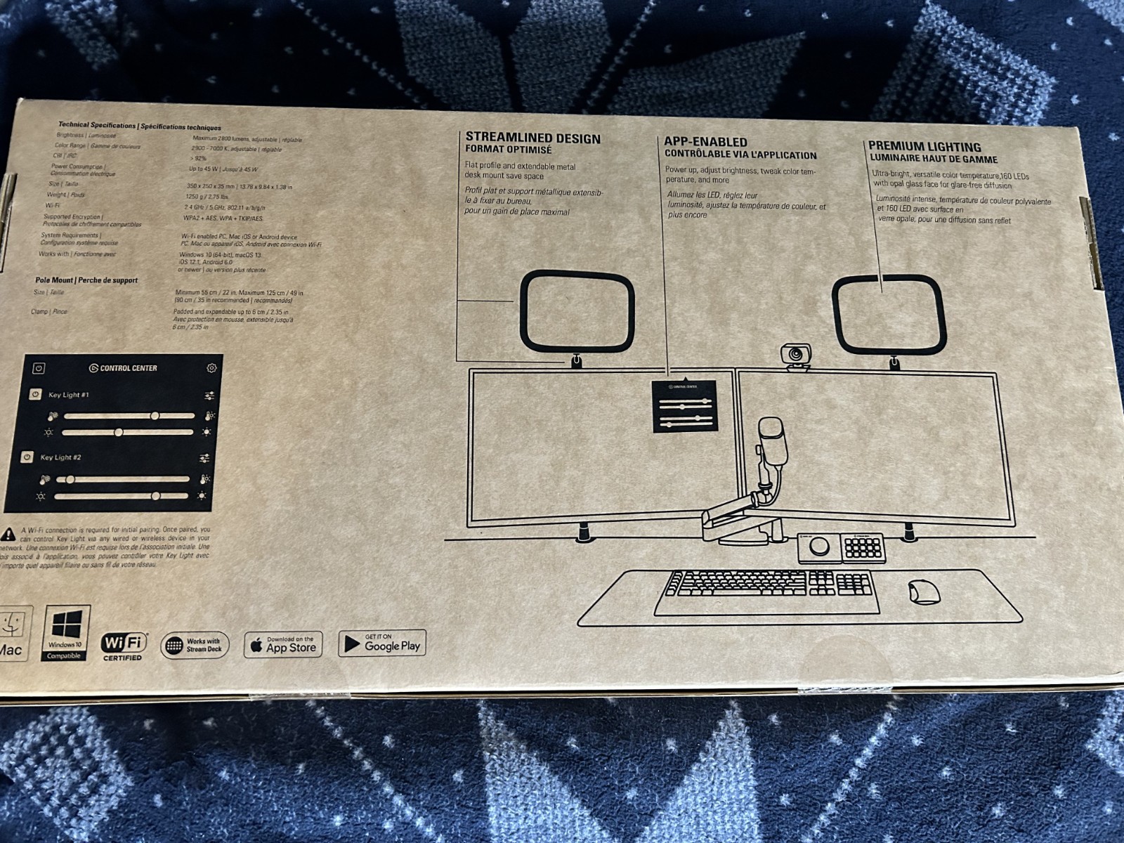 New Elgato Key Light Professional Studio LED 2800 Lumens Light With Desk Clamp