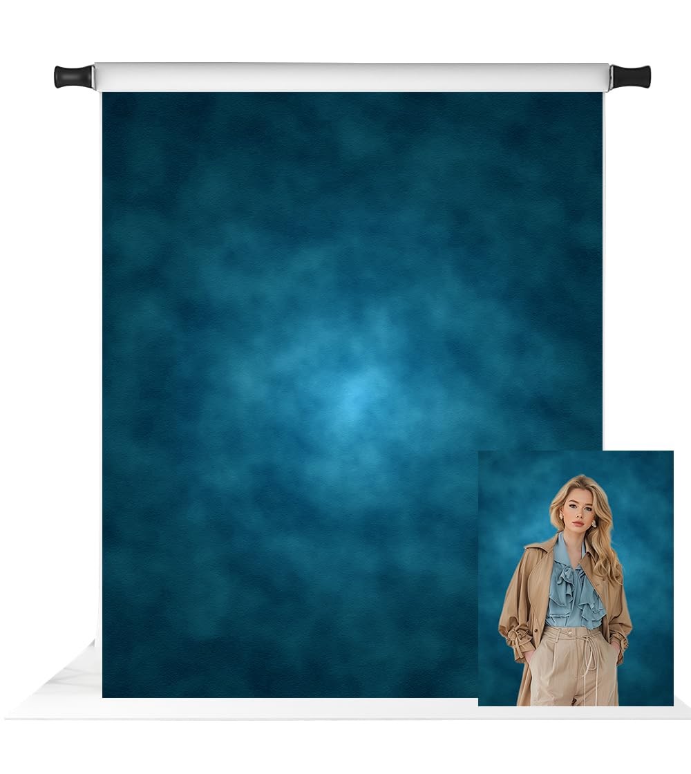 5×7 Ft Blue Abstract Photography Backdrop Dark Portrait Headshot Studio Prop