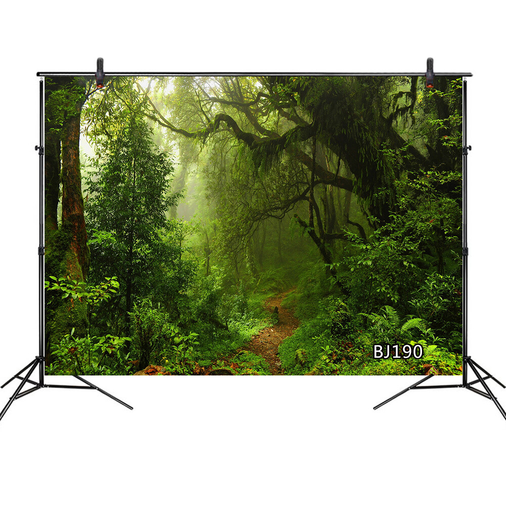 Jungle Forest Backdrop Green Nature Trees Photography Background Studio Props