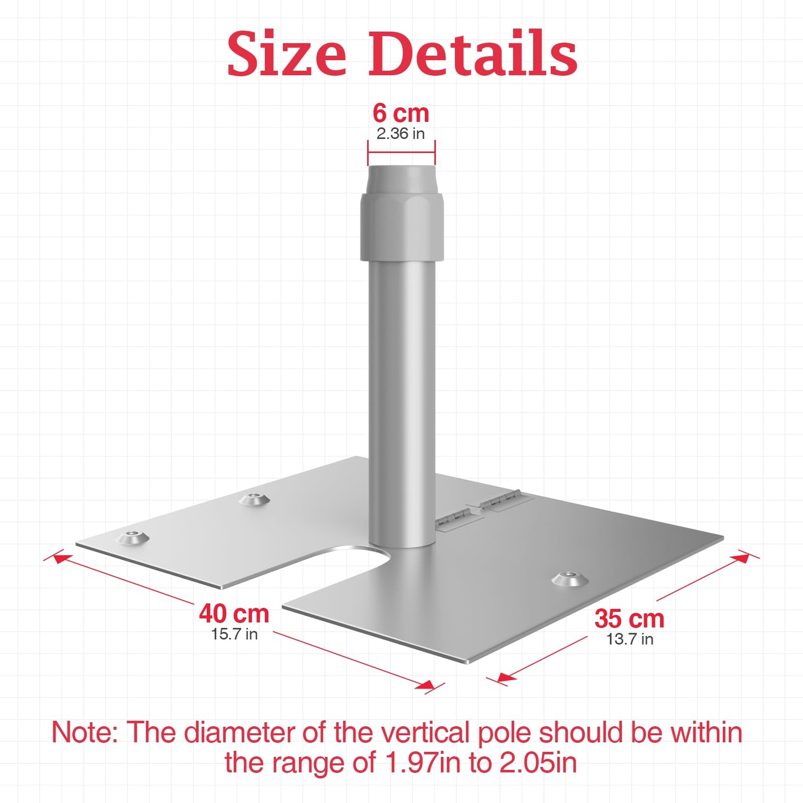 Base & Pin 14inx16in, 10.3lbs for Pipe and Drape Stand, Backdrop Curtain & Ba…