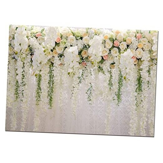 10x8ft White Rose Floral Theme Photography Background 10x8FT(300CM X 240CM）