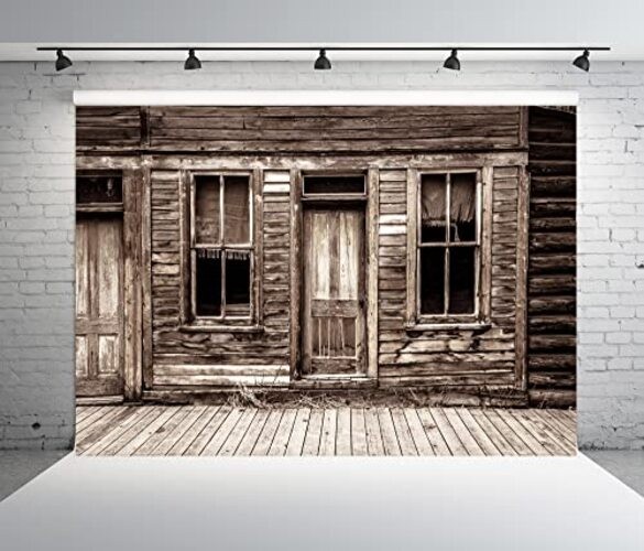 7x5ft Fabric Old Wooden House Cabin Photography Backdrop Rustic 7x5FT Old-06