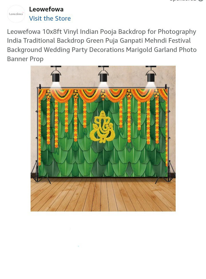 10x8ft Vinyl Indian Pooja Backdrop for Photography India Traditional Backdrop…