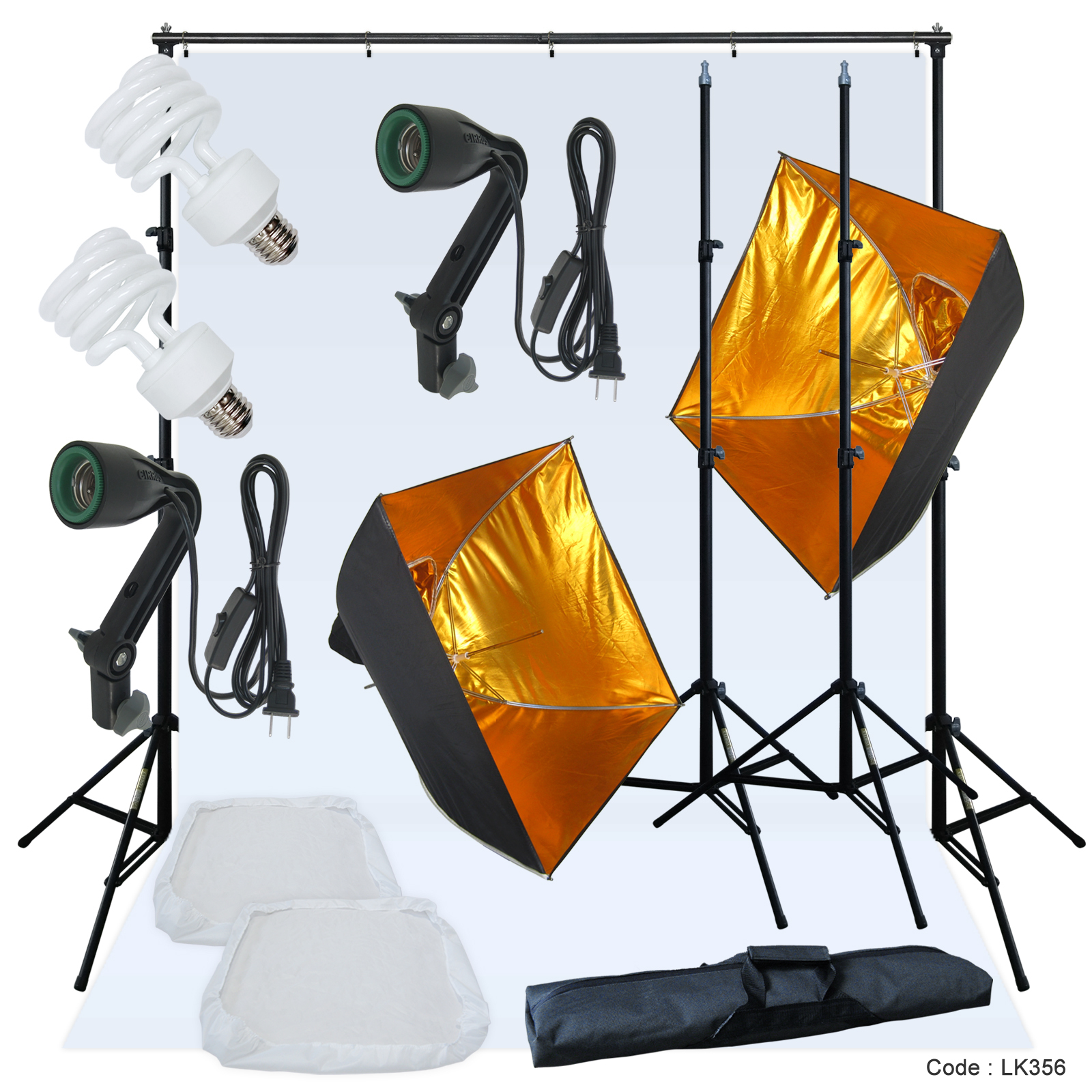 Linco Lincstore Mini Studio Lighting Backdrop Stand White Photo Background Kit