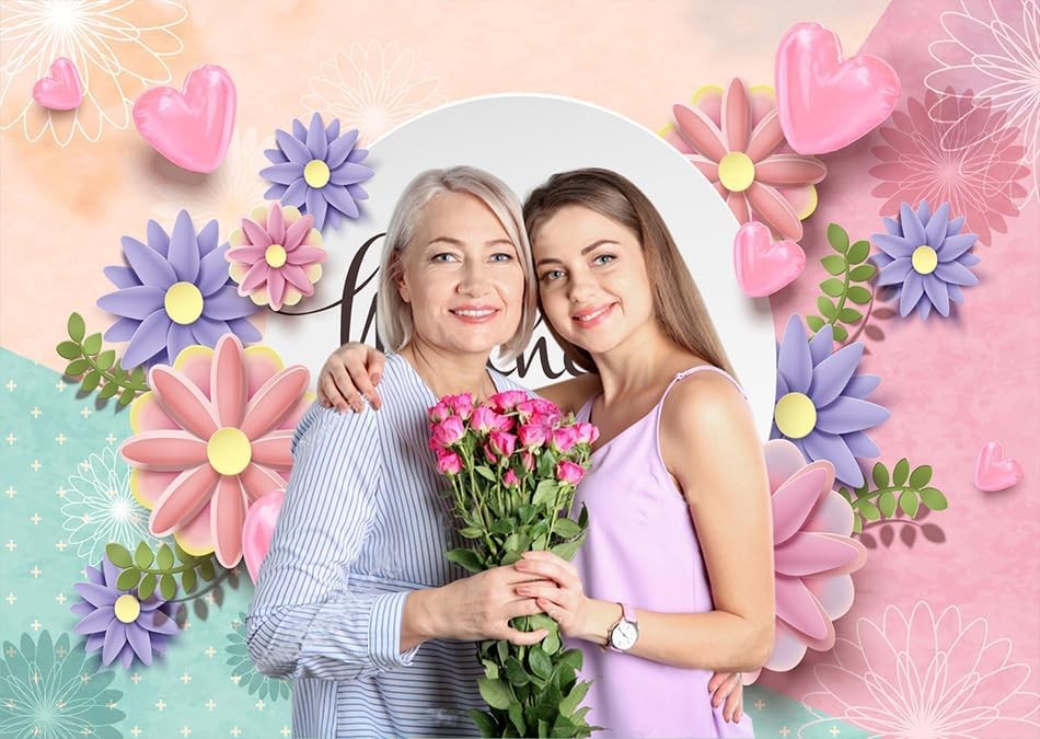 7x5ft Happy Mother’s Day Backdrops Thanks Mother Party Photoshoot Backdrops Mom’