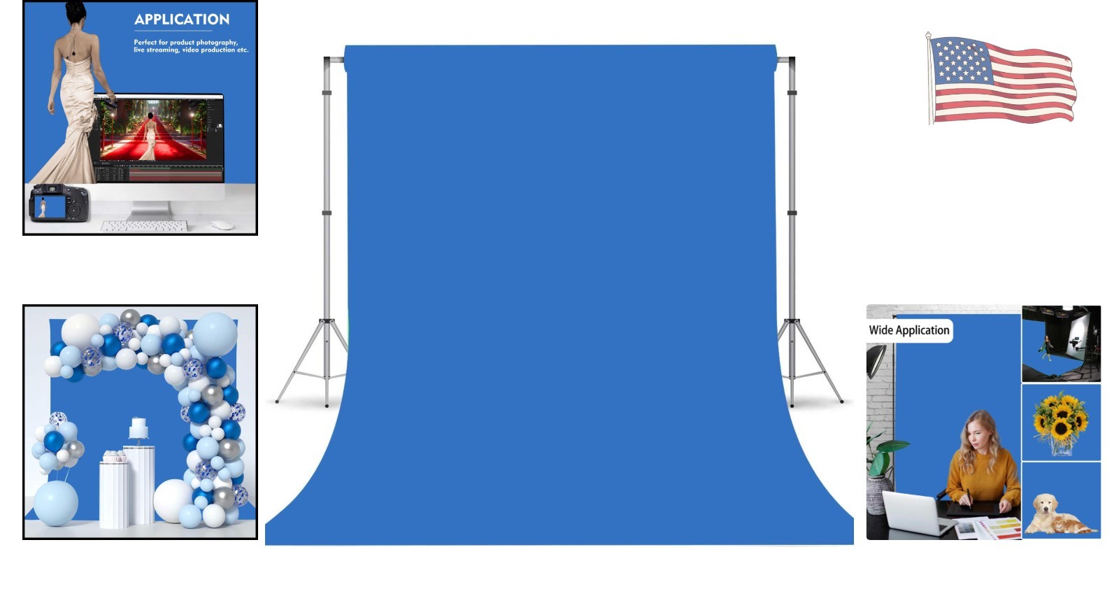 Lightweight Machine Washable Royal Blue Backdrop – 5x7ft Photography Essential