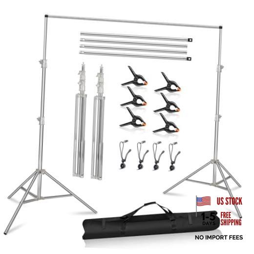 Stainless Steel Backdrop Stand Heavy Duty, Adjustable Backdrop 9.2 x 10 Ft