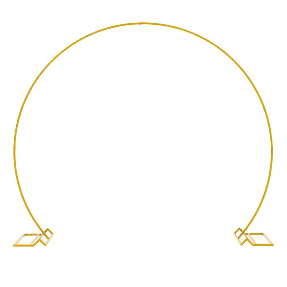 7.2 Ft. round Metal Abror Circle Backdrop Stand Gold Sturdy Wedding Arch Frame f