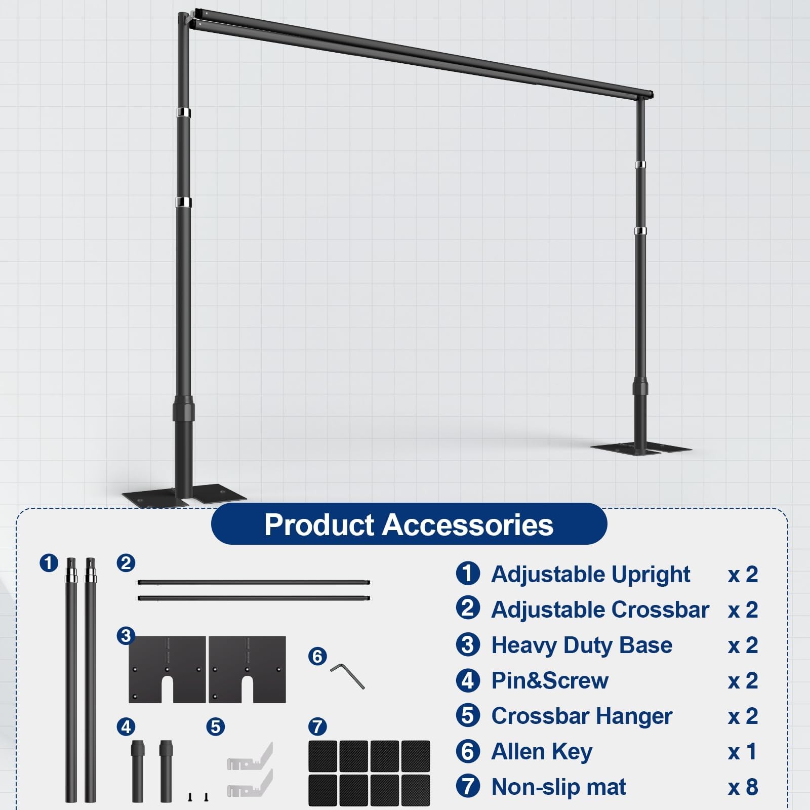 EMART Backdrop Stand Heavy Duty 10x10Ft, Double Crossbar Pipe and Drape Photo…