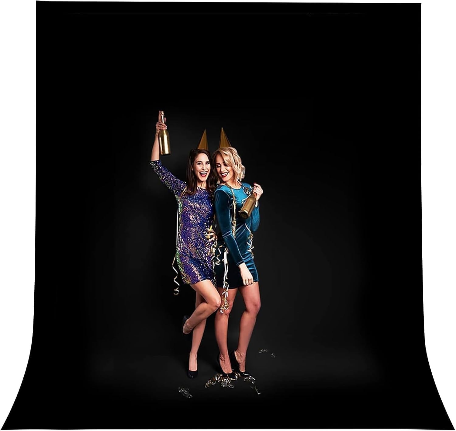 Dual-Size 10x20ft Black Backdrop – Portable & Versatile