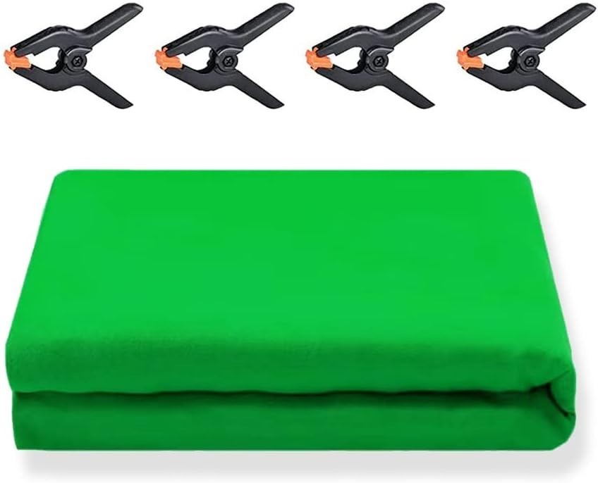10X20Ft Large Green Screen Backdrop for Photography, Two Rod Pocket Chromakey C