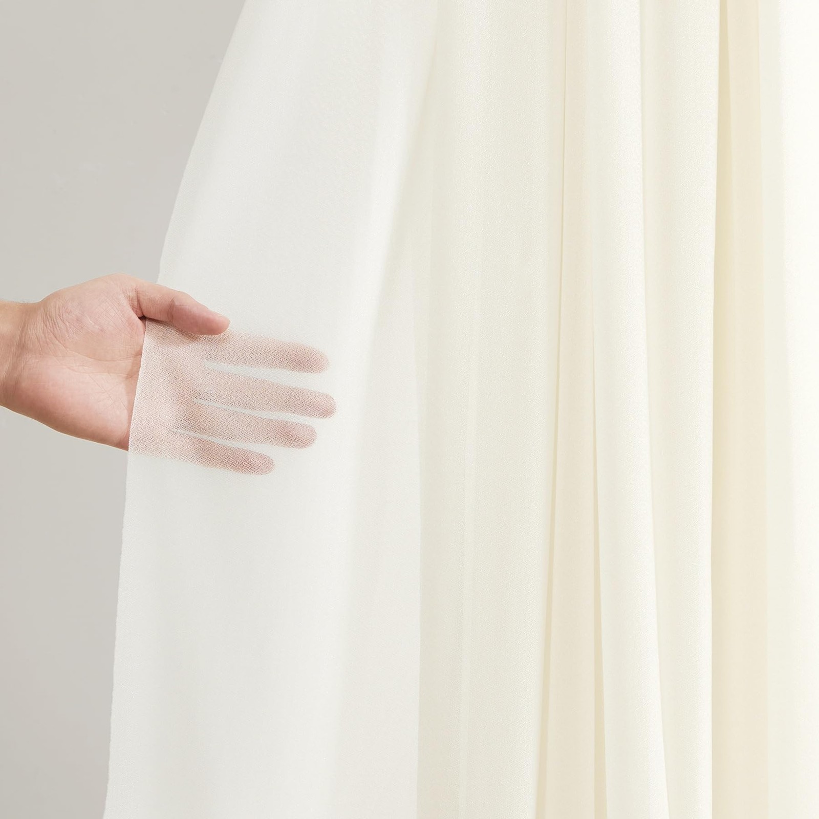 Ivory Sheer Wedding Arch Draping Fabric Curtain Backdrop 1 PCS 30 Inch x 20Ft